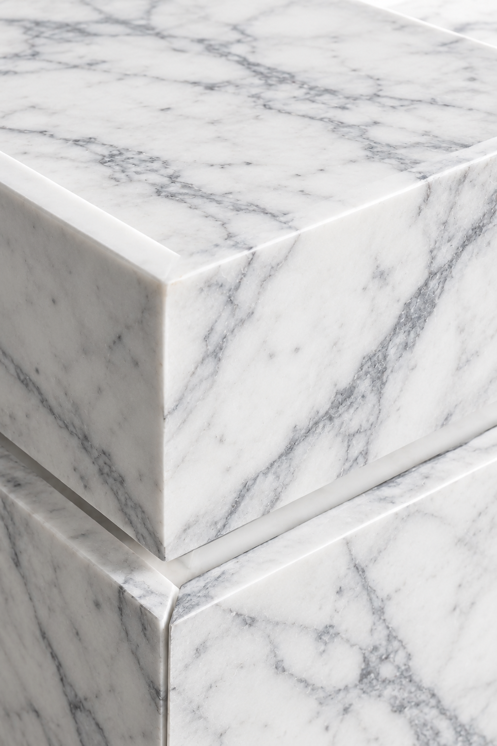 Close detail of veined natural marble